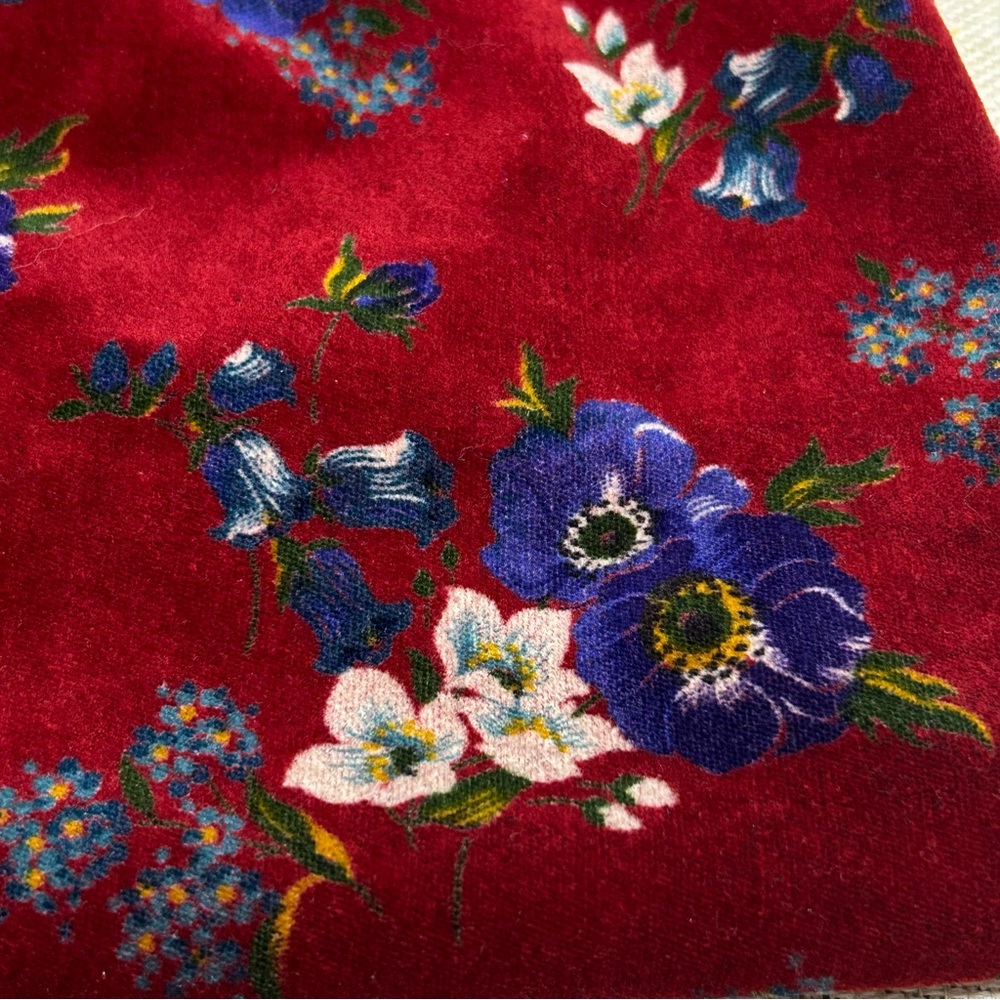 Vintage Kenzo Red Floral Velvet Skirt 36 - Picture 7 of 7
